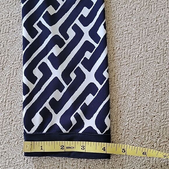 INC International Concepts Navy and White Geo Long Sleeve Stretch Dress - Medium - Picture 10 of 16